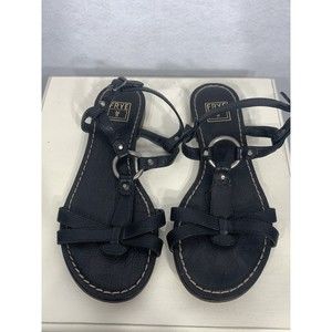 Frye Carson Ring Sling Sandals 3472197 Black Leather Strappy Women's Size 6M